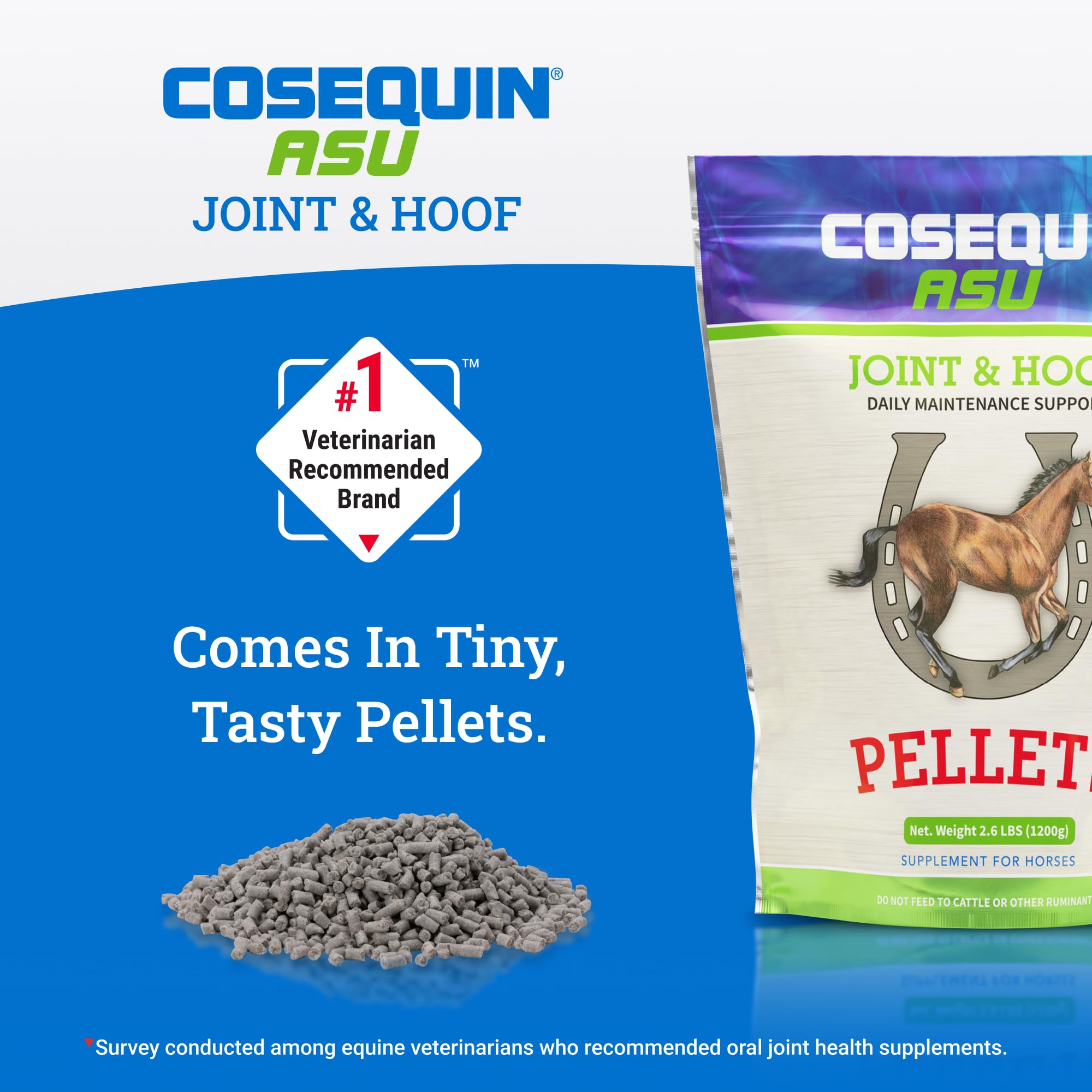 Nutramax Cosequin ASU Joint & Hoof Pellets Joint Health Supplement for Horses - Pellets with Glucosamine, Chondroitin, MSM, and Biotin, 2.6 lbs - Image 7