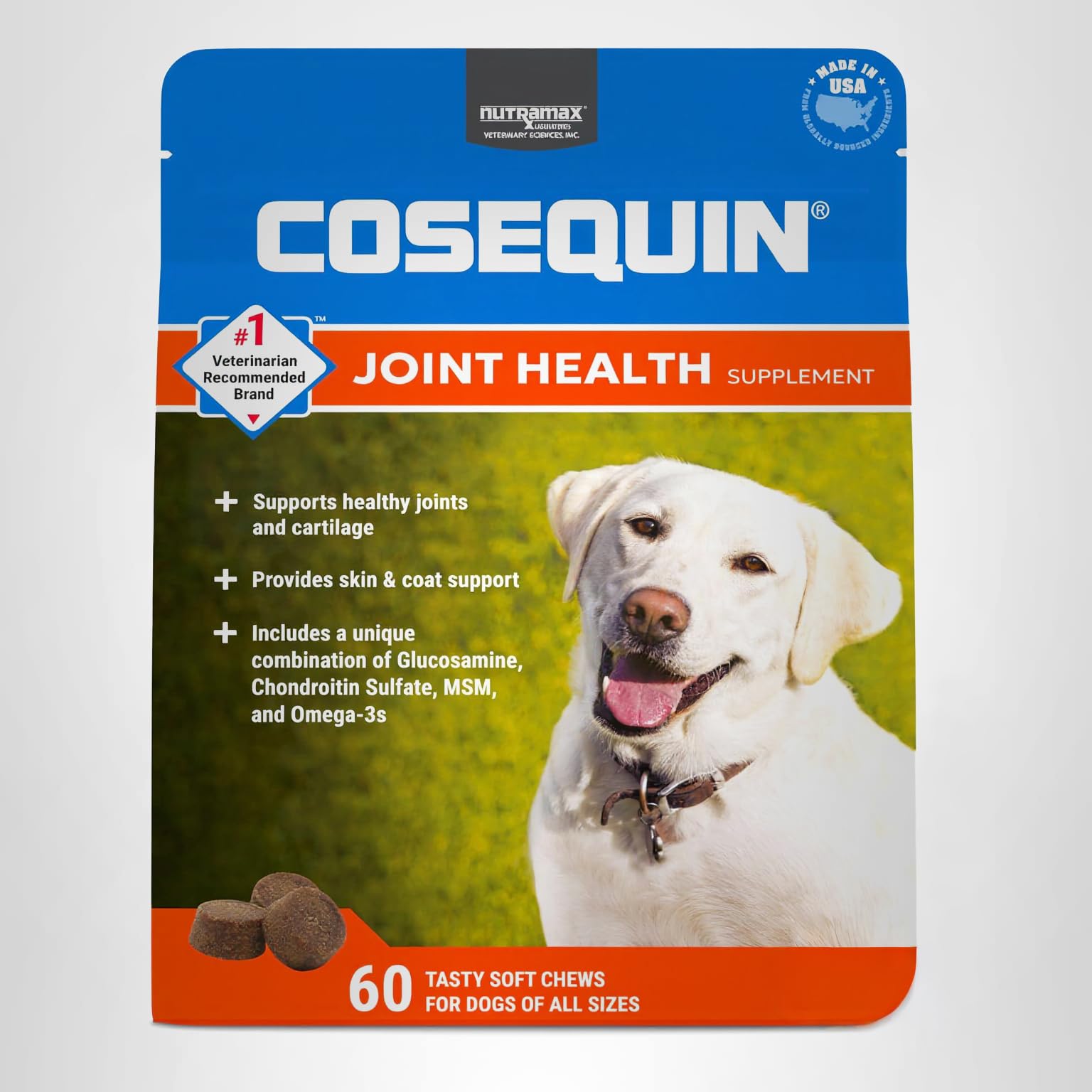 Nutramax Cosequin for Dogs Joint Health Supplement, Contains Glucosamine for Dogs, Chondroitin, MSM and Omega-3s, Supports Joint and Skin and Coat Health, Soft Chews, 60 Count - Image 9