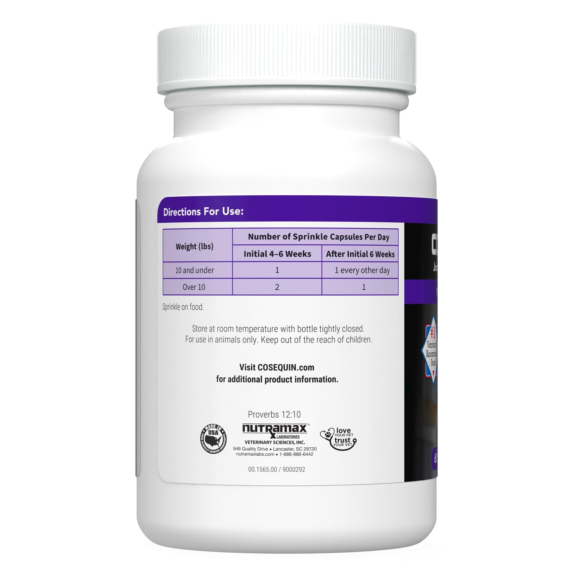 Nutramax Cosequin for Senior Cats Joint Health Supplement, Contains Glucosamine for Cats, Plus Chondroitin, Supports Joint, Skin and Coat, and Immune Health, Sprinkle Capsules, 60 Count - Image 3