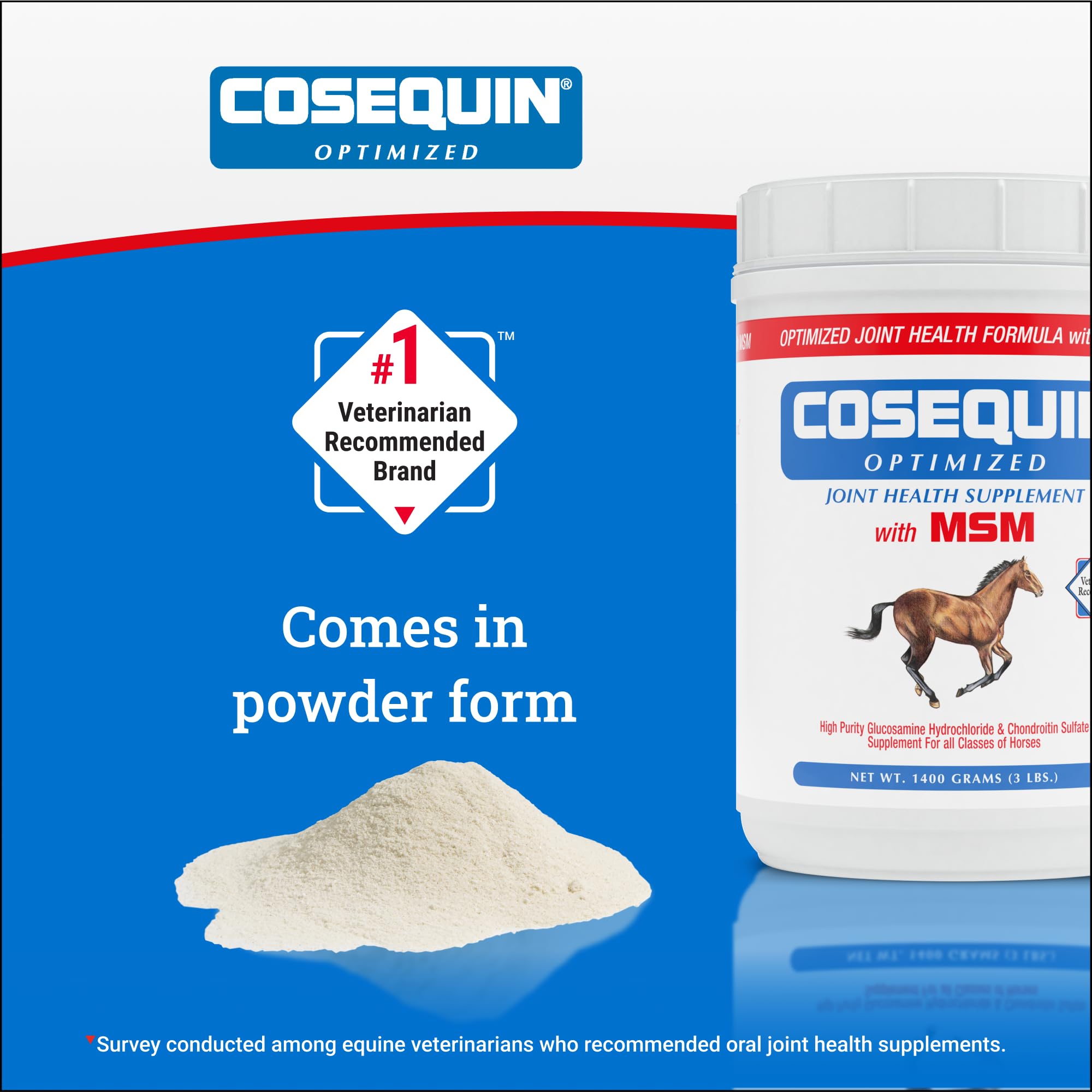 Nutramax Cosequin Optimized with MSM Joint Health Supplement for Horses - Powder with Glucosamine and Chondroitin, 1400 Grams - Image 8