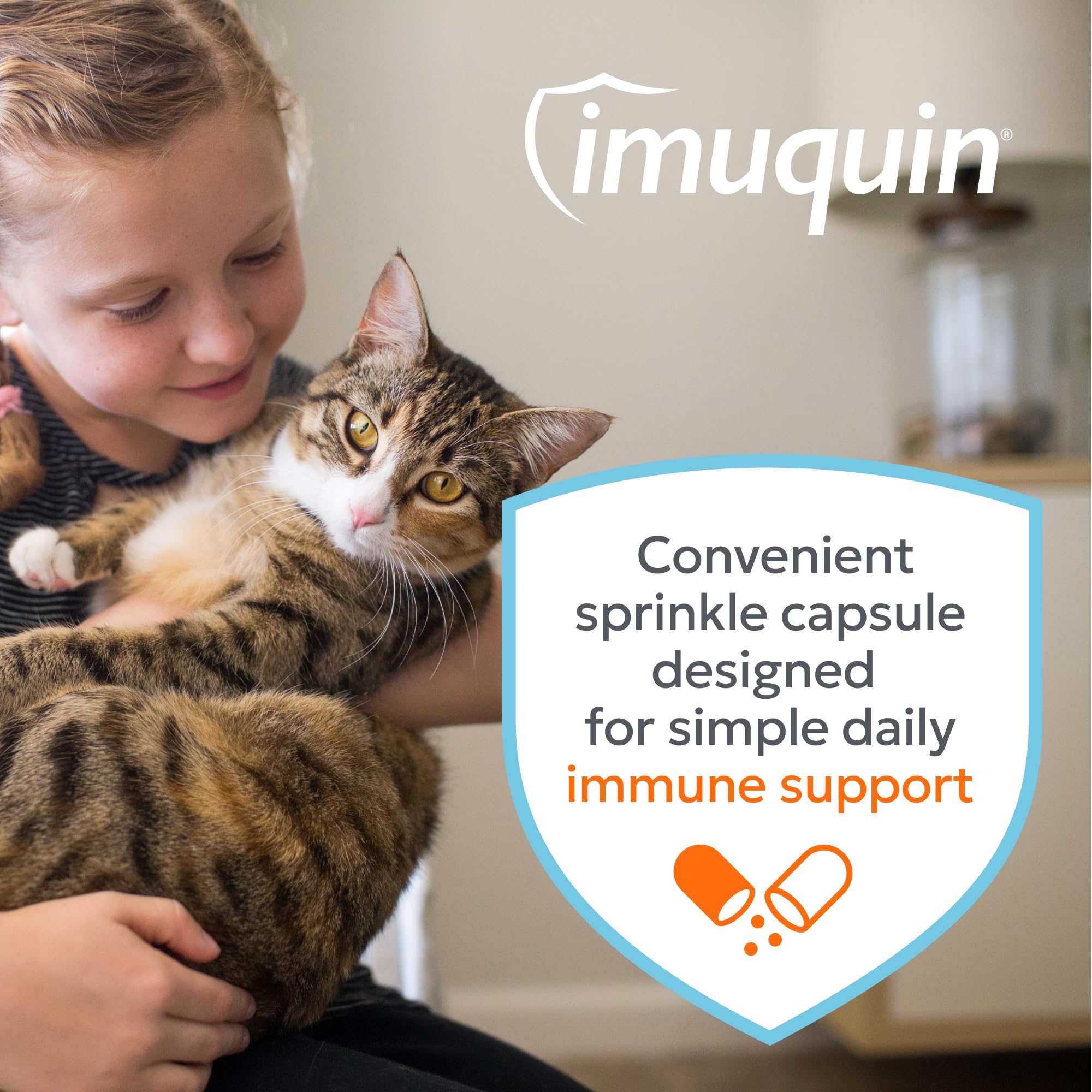 Nutramax Imuquin Immune Health Supplement for Cats, with Astaxanthin and Beta Glucans, 30 Sprinkle Capsules - Image 5